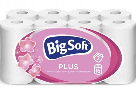 Big Soft Plus 2vrstvý toaletní papír, 160 útržků, 16 rolí